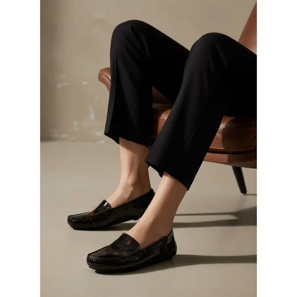 Marc Joseph Manhasset Loafer Womens 9.5‎ Tortoise Patent Leather Driver Slip On
